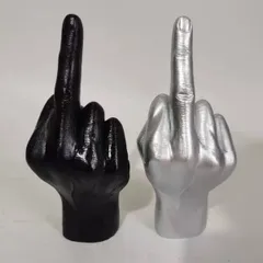 「fuck hand」 置物 オーナメント 黒 シルバー 手作り 装飾 オブジェ リビング 雑貨 インテリア モダン 彫刻 シルバー ブラック p896773