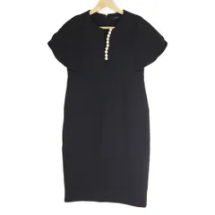 ヨーコチャン 半袖ワンピース パールネック コクーン 36 無地