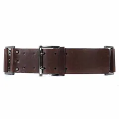 フェンディ FENDI ベルト 太ベルト ダブルピンバックル ロゴスタッズ 28/70 茶 ブラウン /YI31 ■OHのサムネイル
