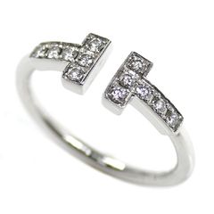 TIFFANY&Co. ティファニー K18WG ホワイトゴールド Tワイヤー ダイヤ リング・指輪 60147232 ダイヤモンド 7号 2.2g レディース 中古