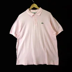 ラコステ LACOSTE ポロシャツ 5191L レア 希少 70s 80s ヴィンテージ フランス製 ロゴ 刺繍 鹿の子 コットン 半袖 XXXL 7 ピンク 大きいサイズ