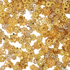 アクセサリーパーツ ビーズ 50g 金古美 アソートセット 【京珠堂】座金 ゴールド シルバー (ゴールド)