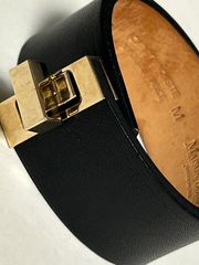 フランス製MAISON BOINET 25mmレザーブレスレットBLACK美品