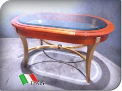 美品　イタリア　ガラストップ　センターテーブル
