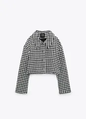 ZARA(ザラ) ハウンドトゥース 歯 クロップド ブレザー (未着用)