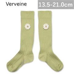 【新品・未使用】collegien(コレジアン)  Valentine Ribbed Knee-high Socks with Daisy 【Verveine】 デイジーリブニーハイソックス 【2980】