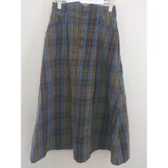 ◇ ◎ PAGEBOY ページボーイ ALICIA チェック ロング フレア スカート サイズF ブラウン ブルー イエロー レディース  【中古】 【1206090002057】のサムネイル