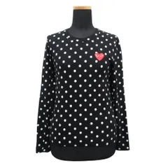 美品 PLAY COMME des GARCONS プレイコムデギャルソン ドット ハート ロゴ ロング Tシャツ カットソー AD2011 AZ-T165 サイズXS レディース 古着 中古 USED