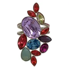 SWAROVSKI(スワロフスキー) リング 55美品  - シルバー×レッド×マルチ