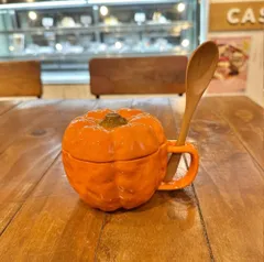 なめこ様専用ページ【新品】⑯ サンアート パンプキン マグカップ 250ml おもしろ食器 スプーン付き