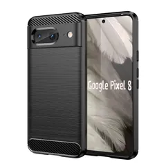 【特価商品】炭素繊維カバー ケース (素材/TPU) ケース 指紋防止 カバー 滑り止め 用の 薄型 用の 軽量 ピクセル8 耐衝撃 スマホケース 簡易脱着 Pixel8 ソフトケース 【UNEED】Google カラー：黒