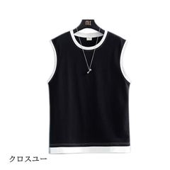 タンクトップ ノースリーブ 未使用 メンズ Tシャツ スポーツ ジム 重ね着 カットソー 袖なし 薄手 無地 大きいサイズ 吸汗 速乾 カジュアルkongban162のサムネイル