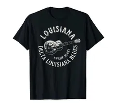 ルイジアナ スワンプ ブルースアメリカンギター 音楽 ビンテージ Tシャツ
