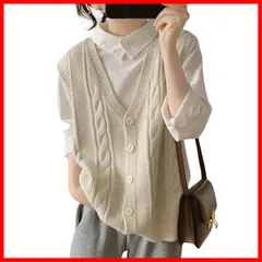 セーター ロングベスト 秋 冬 ニット 春 前開き ノースリーブ ベスト ケーブルニット Vネック 薄手 大きいサイズ レディース ゆったり 韓国 おしゃれ ニットベスト トップス 重ね着 ボタン 女子 [SeiunAn] 通勤 きれいめ ジレ