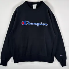 古着 チャンピオン Champion スウェット リバースウィーブ 復刻 ヘビーウェイト ブランドロゴ LARGE（JPN 2XL）  ブラック メンズ