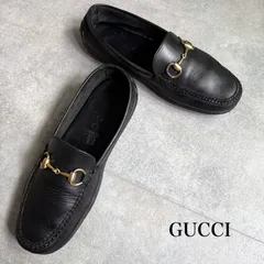 GUCCI グッチ ホースビットローファー ドライビングシューズ ブラック ゴールド 41 1/2 M レザー メンズシューズ 26.5cm M6