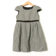 コムサイズム 半袖ワンピース 千鳥格子柄 フォーマル 卒入園式 キッズ 女の子用 120Aサイズ ネイビー COMME CA ISM 【中古】