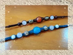 アイスアマゾナイト・ホワイトジェイド・マザーオブパール＋サードオニキス・ホワイトジェイド・ガーネットのアンクレットセット売り