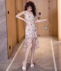 オフショルダードレス 花柄ワンピース キャバドレス スリム セクシー パーティー