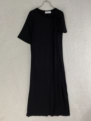 【お値引き交渉大歓迎】未使用 L?chement　ラシュモン F ブラック 袖ねじりロングワンピース