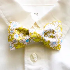 蝶 ネクタイ イエロー花柄 リバティ Alice Neon セレモニー キッズ 男の子 入園 卒園 結婚式 七五三 発表会 記念写真
