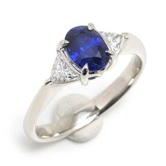 サファイアダイヤリング 約15.5号 PT900・S1.593・D0.60ct