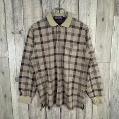 CHAPS RALPH LAUREN チャップス チェック 長袖 ポロシャツ L