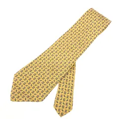 Salvatore Ferragamo サルヴァトーレフェラガモ  ネクタイ   イエロー シルク100％ メンズ 犬 フォーマル スーツ 紳士 服飾小物　240001149211