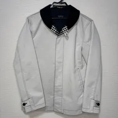 希少L バーバリーブラックレーベル ジャケット 裏地ノバチェック / BURBERRY BLACK LABEL スイングトップ ブルゾン グレー 黒 Lサイズ 三陽商会 送料無料 匿名配送