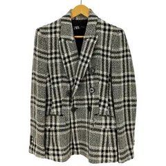 ザラ ZARA グレンチェック ダブルテーラードジャケット レディース import：S 