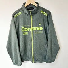 (^w^)b CONVERSE コンバース スウェット ジップアップ ジャケット 裏起毛 ロゴプリント アウター スポーツMIX 古着MIX カジュアル リラックス デイリー ダークグリーン系 メンズ サイズL