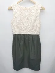 ◇ ◎Θ NOLLEY'S Light フォーマル ノースリーブ ミニ ワンピース サイズ36 アイボリー　ブラック レディース P  【1410230006120】