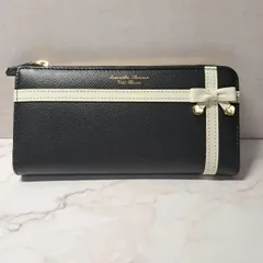 Samantha Thavasa Petit Choice サマンサタバサ プチチョイス　L字ファスナー長財布　ブラック　ホワイトリボン　リボンラッピング　レザー