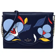ケイトスペード バッグ katespade スムースカウレザー ブライアー レーン フローラル 花柄 フラワー キルティング ホラント 刺繍 アップリケ 2WAY クラッチ ショルダーバッグ ブレザーブルー WLRU5459