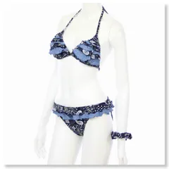 水着 レディース ビキニ 9号 11号 日本製 スイムウェア 3点セット 女性用 海 川 プール 海水浴 OP オーピー オーシャンパシフィック 522804 NV ネイビー 紺 ペイズリー 柄