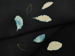 平和屋着物●上質な小紋　絞り　舞葉文　黒地　金彩　正絹　逸品　CAAY4937ut