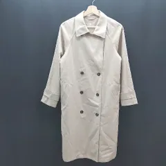 ◇ GU フロントボタン 無地 ロング丈 カジュアル 長袖 コート サイズS ベージュ レディース E  【1309040097025】