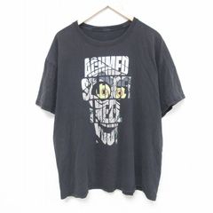 XL/古着 半袖 Tシャツ メンズ ACHMED 大きいサイズ クルーネック 黒 ブラック 25may21 中古