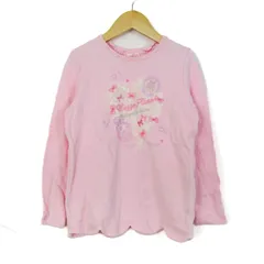 メゾピアノ スウェット トレーナー トップス ハート 刺繍 キッズ 女の子用 130サイズ ピンク Mezzo Piano 【中古】