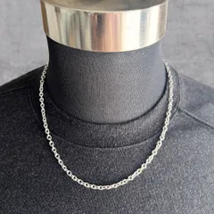 3.8mm幅 太め ステンレス 小豆チェーンネックレス シンプルチェーンネックレス 50cm ストリートファッション カジュアルファッション対応 メンズ レディース 対応 アクセサリー シンプル トレンド 普通の長さ