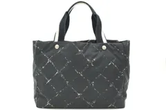 シャネル 旧トラベルライン ハンドバッグ トート MM シール有 Unisex ナイロン ブラック CHANEL 3045h