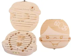 木製 乳歯ケース 乳歯入れ 日本語版 男の子/女の子 ベビートゥース 子供 歯 サムコス 保管 収納 記念な乳歯 記念品 (女の子)