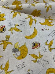 綿麻キャンバス　コットンこばやし　『バナナねこ』