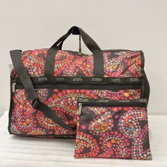 4935　LeSportsac レスポートサック　ラージウィークエンダー　ボストンバッグ　旅行用バッグ　ショルダーバッグ　ワンショルダー　肩がけ　斜めがけ　クロスボディ　ハンドバッグ　トートバッグ　手持ち　手提げ　大容量　ブラウン系　ピンク　花柄　総柄