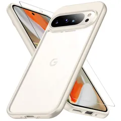 【新品】ケース 耐衝撃 ケース 指紋防止 ケース 落下防止 グーグルピクセル9/9pro 耐久性 黄変防止 ガラスフイルム保護付き ストラップホール付き ベージュ 薄型 Pro 軽量 9 ソフトカバー 9 ワイヤレス充電対応 Pixel google Pixeのサムネイル