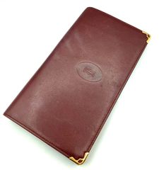 【鑑定済み】正規品 カルティエ CARTIER マストライン ガマ口 長財布 ボルドー