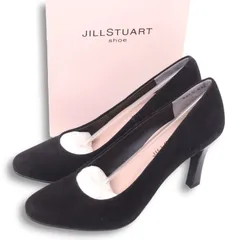 【新品 未使用】 JILLSTUART shoe ジルスチュアート アーモンドトゥ スウェード ヒール パンプス Sz.22 1/2 レディース 黒