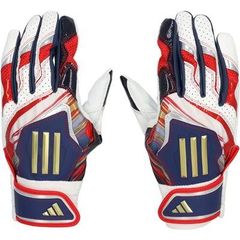 アディダス バッティング手袋 ホワイト×ネイビー 両手用 LBG202 1129 新品