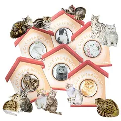 moin moin シール 猫 90種 180枚 セット/花 フラワー 黒猫 三毛猫 しろねこ 子猫 キャット シャム 虎 ブラウン かわいい 透明 クリア 防水 2212sl216