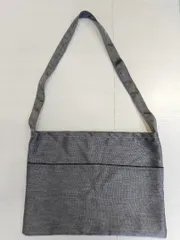 【ハンドメイド】ショルダーバッグ 中（シルバーグレー）[A-074]